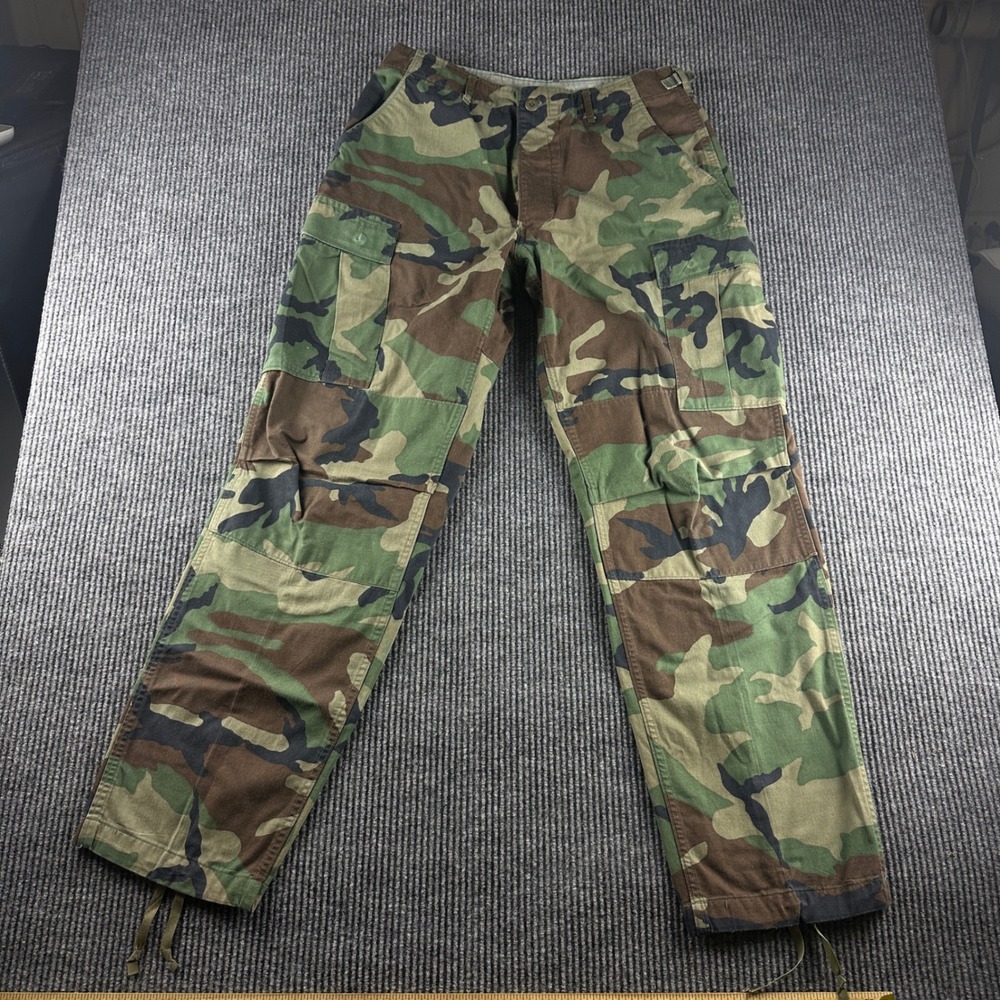 US Military Woodland Camo Cargo Pants Mens Medium Long Combat Trousers BDU